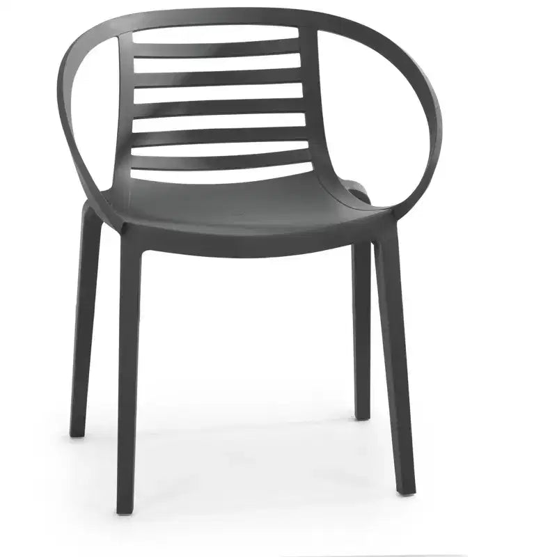 WRGHOME Syracuse Chaises de salle à manger empilables modernes en résine plastique pour l'extérieur/l'intérieur (Lot de 2)