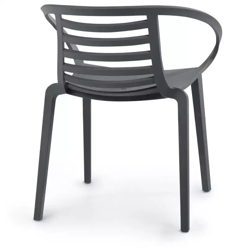 WRGHOME Syracuse Chaises de salle à manger empilables modernes en résine plastique pour l'extérieur/l'intérieur (Lot de 2)