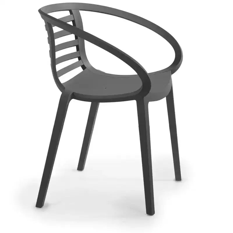 WRGHOME Syracuse Chaises de salle à manger empilables modernes en résine plastique pour l'extérieur/l'intérieur (Lot de 2)