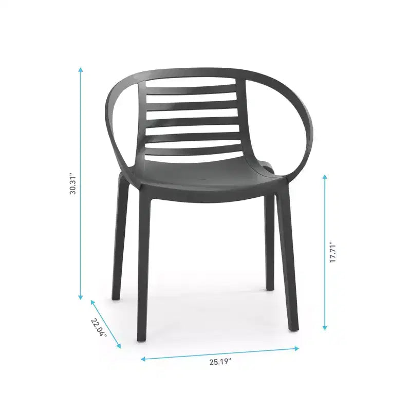 WRGHOME Syracuse Chaises de salle à manger empilables modernes en résine plastique pour l'extérieur/l'intérieur (Lot de 2)