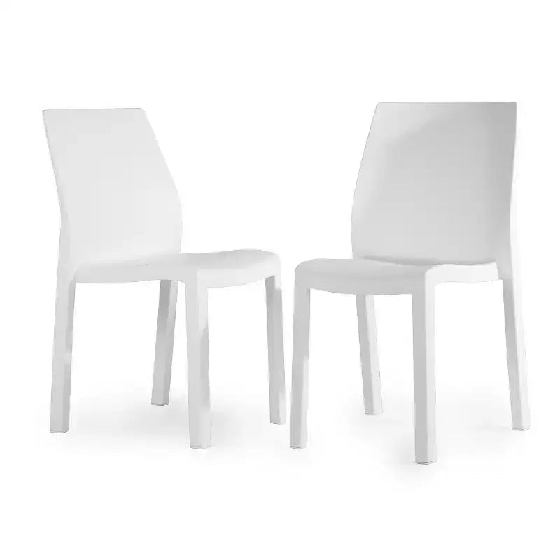 WRGHOME Palma Modern Outdoor/Indoor Plastic Resin Stacking Patio Dining Chairs (Set of 2)