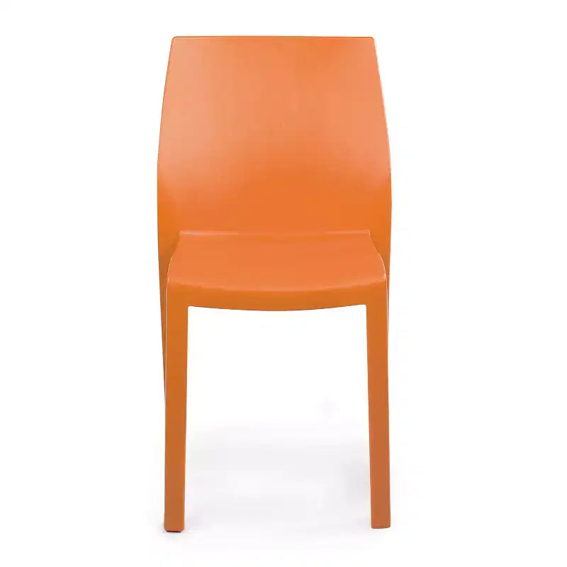 WRGHOME Palma Chaises de salle à manger empilables en résine plastique modernes pour l'extérieur/l'intérieur (Lot de 2)