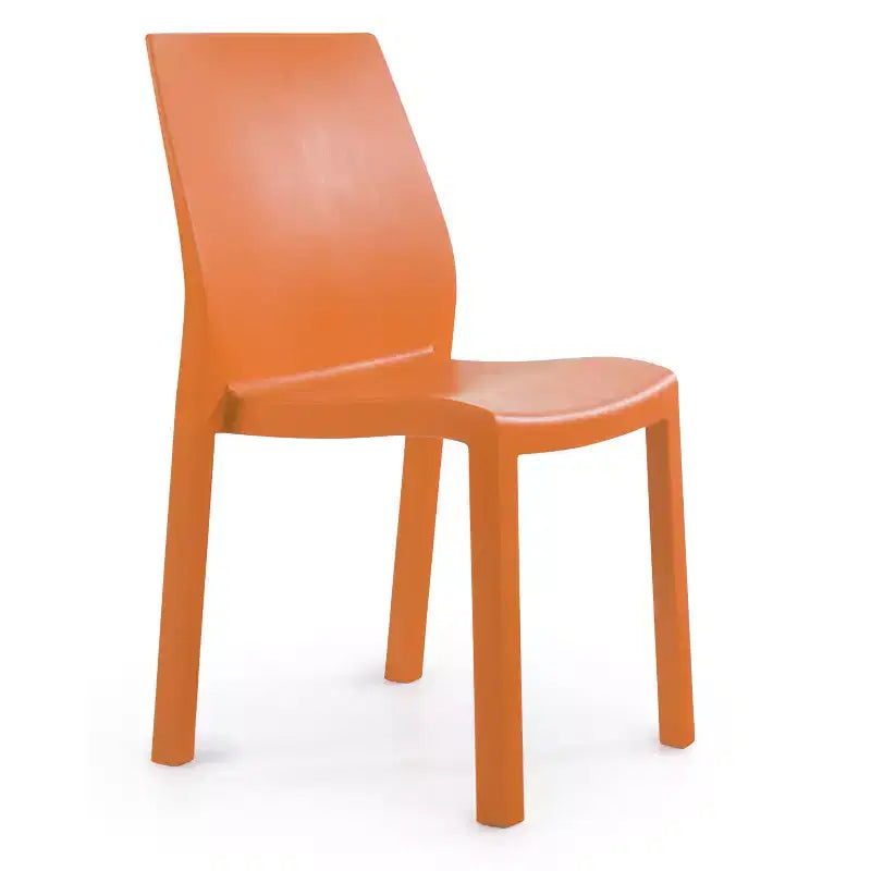 WRGHOME Palma Chaises de salle à manger empilables en résine plastique modernes pour l'extérieur/l'intérieur (Lot de 2)