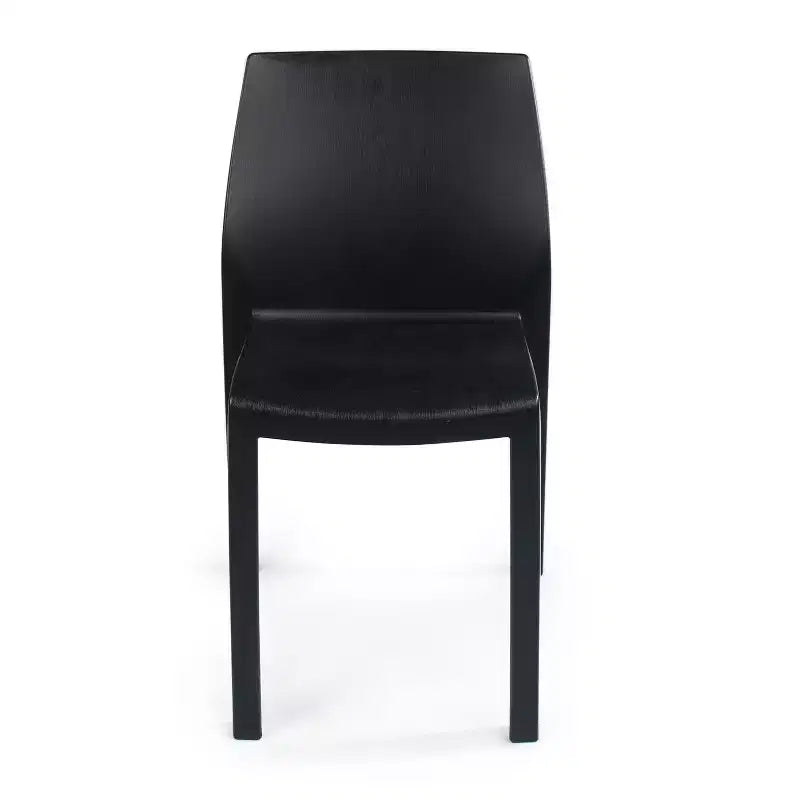 WRGHOME Palma Chaises de salle à manger empilables en résine plastique modernes pour l'extérieur/l'intérieur (Lot de 2)