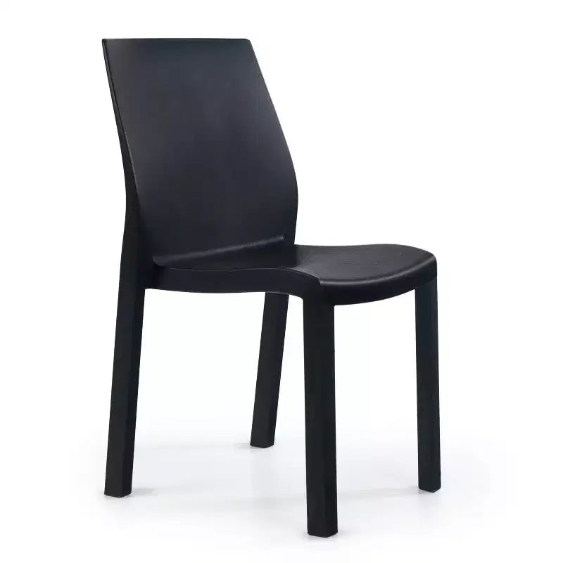 WRGHOME Palma Chaises de salle à manger empilables en résine plastique modernes pour l'extérieur/l'intérieur (Lot de 2)