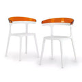 WRGHOME Seville Modern Outdoor/Indoor Plastic Resin Stacking Patio Dining Chairs (Set of 2)
