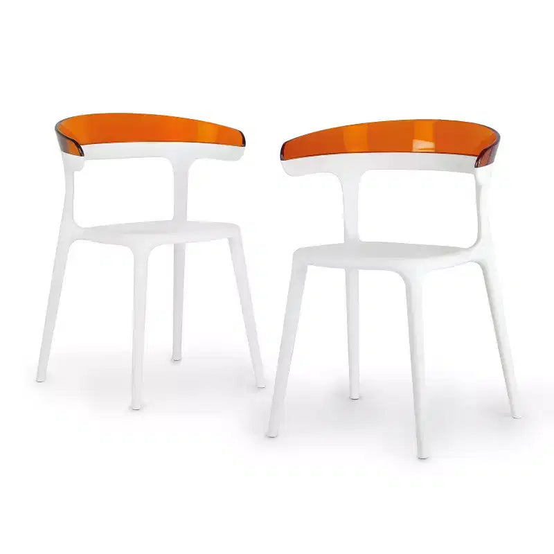 WRGHOME Seville Modern Outdoor/Indoor Plastic Resin Stacking Patio Dining Chairs (Set of 2)