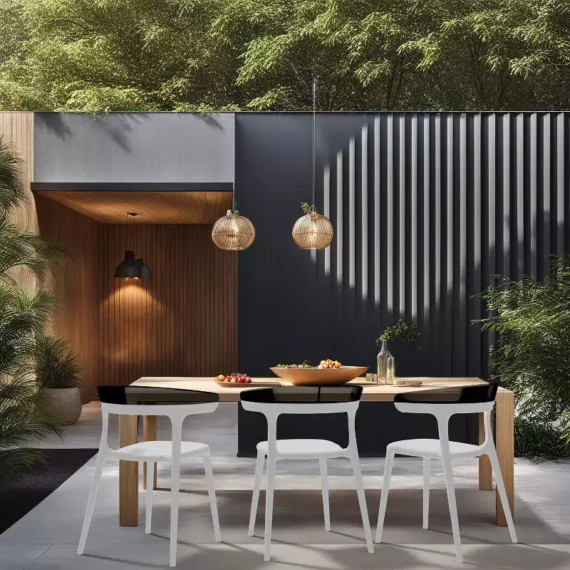 WRGHOME Chaises de salle à manger empilables modernes d'extérieur/intérieur en résine plastique Seville (Lot de 2)