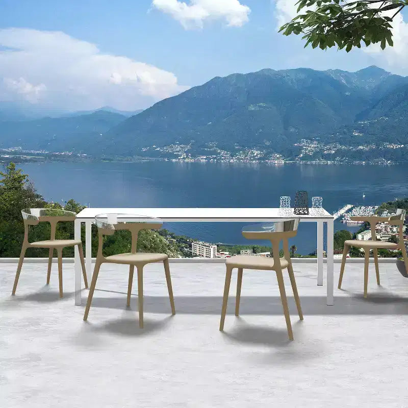 WRGHOME Chaises de salle à manger empilables modernes d'extérieur/intérieur en résine plastique Seville (Lot de 2)