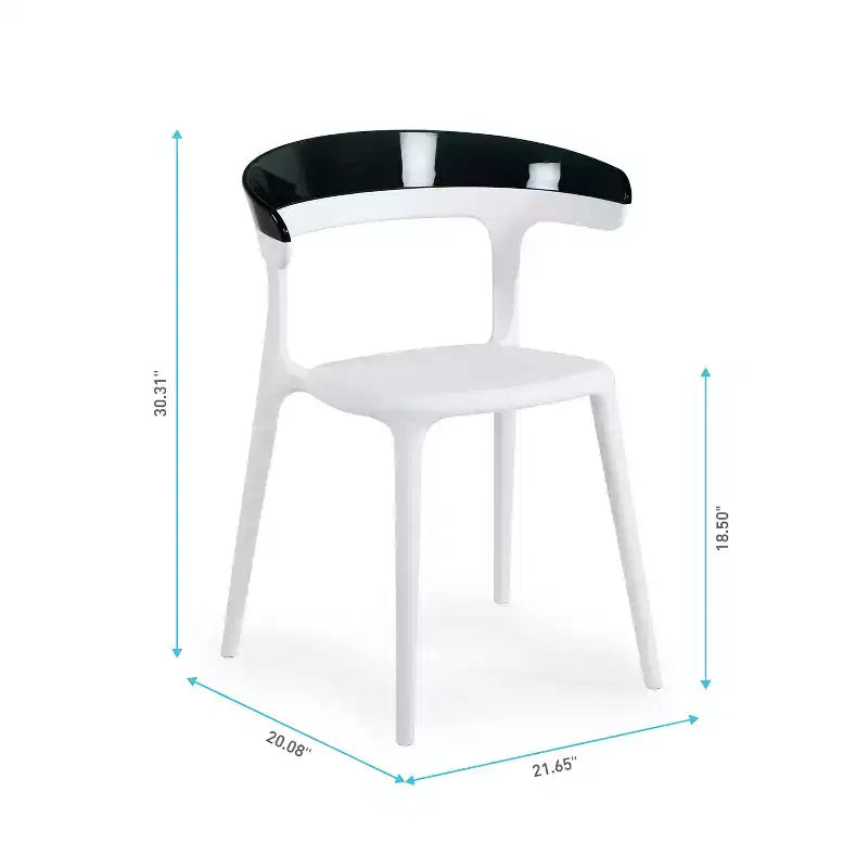 WRGHOME Chaises de salle à manger empilables modernes d'extérieur/intérieur en résine plastique Seville (Lot de 2)