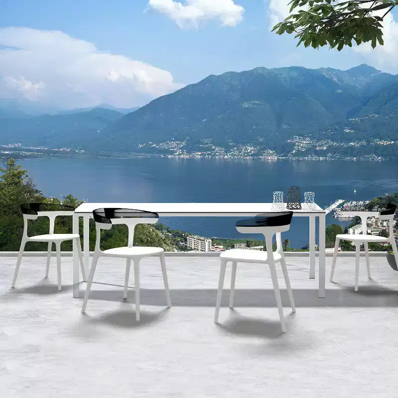 WRGHOME Chaises de salle à manger empilables modernes d'extérieur/intérieur en résine plastique Seville (Lot de 2)