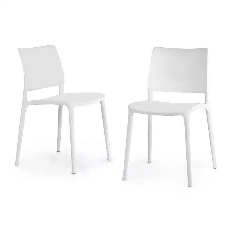 WRGHOME Garden Modern Outdoor/Indoor Plastic Resin Stacking Patio Dining Side Chair (Set of 2)