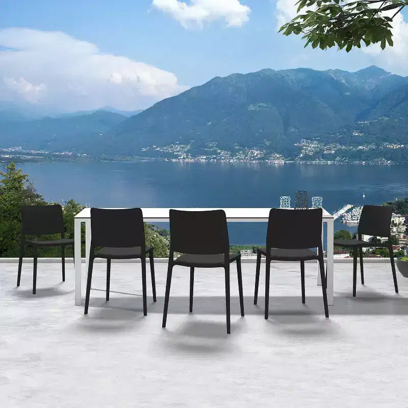 WRGHOME Chaise d'appoint de salle à manger moderne empilable en résine plastique pour patio extérieur/intérieur (Lot de 2)