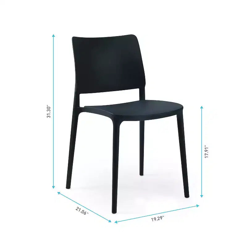 WRGHOME Chaise d'appoint de salle à manger moderne empilable en résine plastique pour patio extérieur/intérieur (Lot de 2)