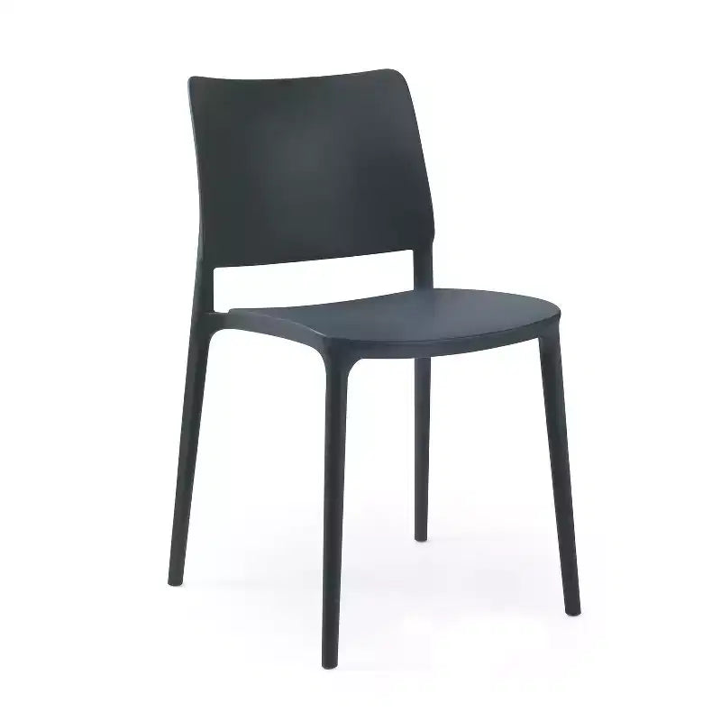 WRGHOME Chaise d'appoint de salle à manger moderne empilable en résine plastique pour patio extérieur/intérieur (Lot de 2)