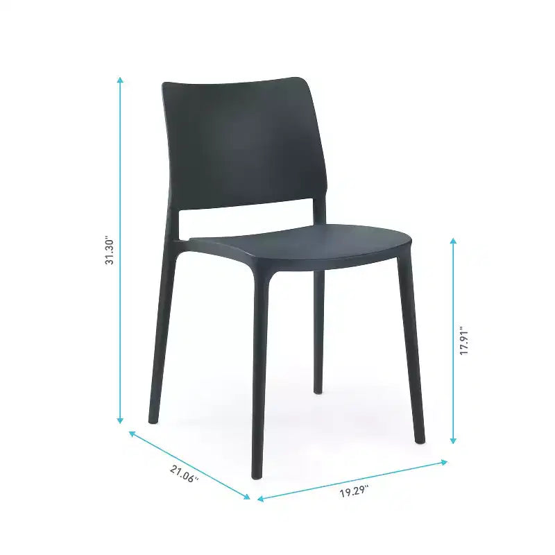 WRGHOME Chaise d'appoint de salle à manger moderne empilable en résine plastique pour patio extérieur/intérieur (Lot de 2)