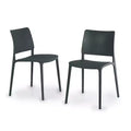 WRGHOME Chaise d'appoint de salle à manger moderne empilable en résine plastique pour patio extérieur/intérieur (Lot de 2)