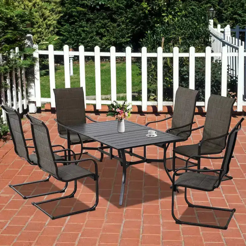 Aoodor Lot de 2 Chaises de Salle à Manger Hautes avec Fonction de Balancier en Tissu Textilène Rembourré Respirant et Cadre Métallique Robuste
