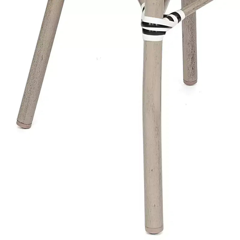 Emma & Oliver Massalia - Lot de quatre chaises de bistrot Thonet empilables avec accoudoirs, pour l'intérieur et l'extérieur, assise en textilène et cadre en métal finition bambou