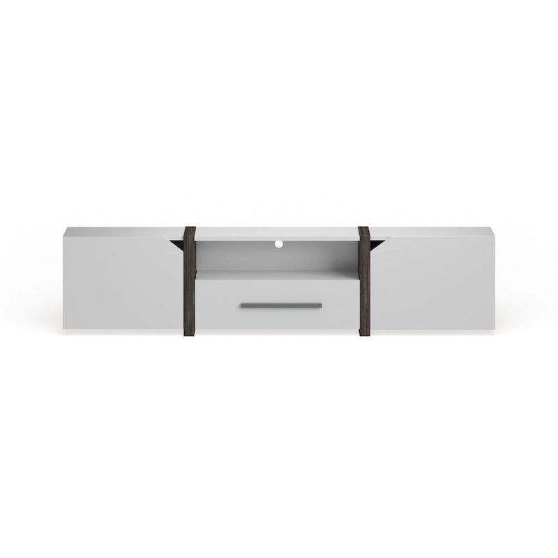 Console TV de rangement multifonctionnelle Sawa Rustic à 5 étagères de 81 po par Strick & Bolton