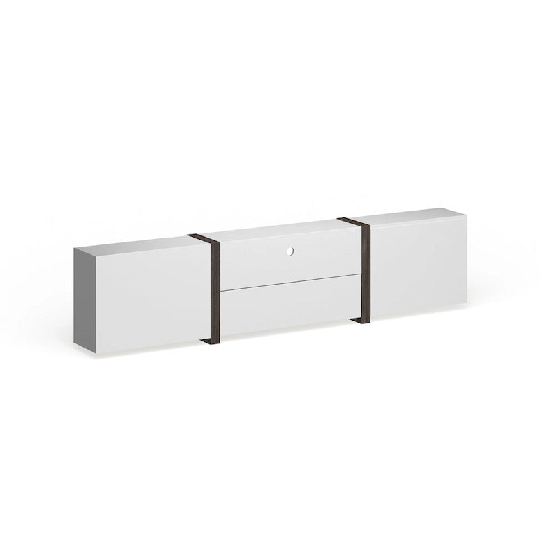 Console TV de rangement multifonctionnelle Sawa Rustic à 5 étagères de 81 po par Strick & Bolton
