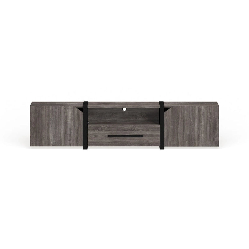 Console TV de rangement multifonctionnelle Sawa Rustic à 5 étagères de 81 po par Strick & Bolton