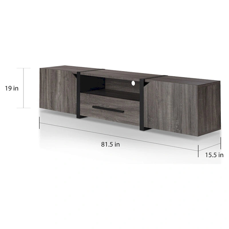 Console TV de rangement multifonctionnelle Sawa Rustic à 5 étagères de 81 po par Strick & Bolton