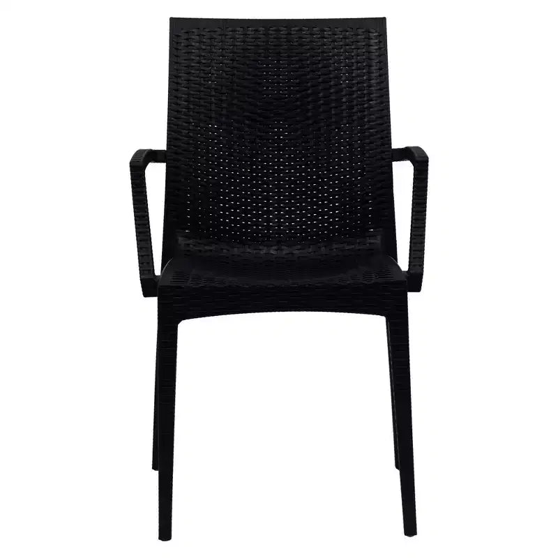 LeisureMod Mace – Lot de 2 chaises de salle à manger modernes avec accoudoirs pour l'intérieur et l'extérieur, design durable pour cuisine, jardin, balcon, salon, café ou entrée.