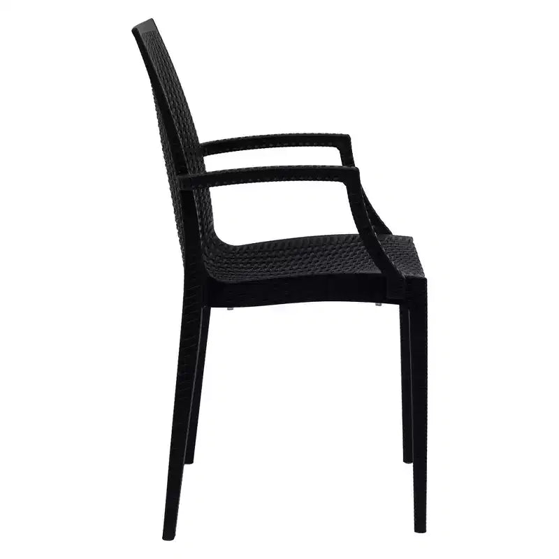 LeisureMod Mace – Lot de 2 chaises de salle à manger modernes avec accoudoirs pour l'intérieur et l'extérieur, design durable pour cuisine, jardin, balcon, salon, café ou entrée.