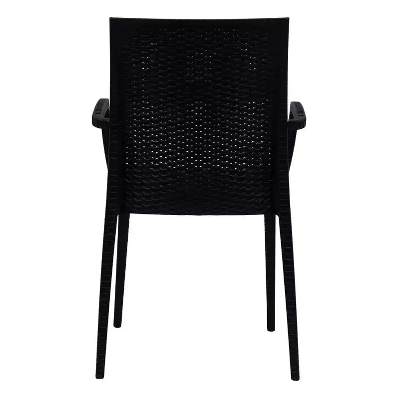 LeisureMod Mace – Lot de 2 chaises de salle à manger modernes avec accoudoirs pour l'intérieur et l'extérieur, design durable pour cuisine, jardin, balcon, salon, café ou entrée.