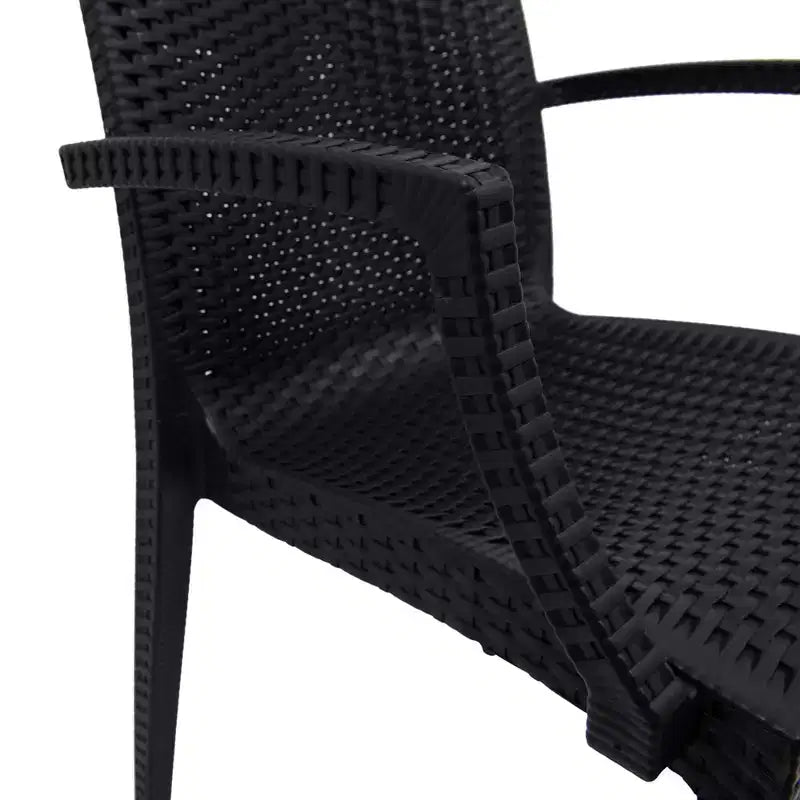 LeisureMod Mace – Lot de 2 chaises de salle à manger modernes avec accoudoirs pour l'intérieur et l'extérieur, design durable pour cuisine, jardin, balcon, salon, café ou entrée.