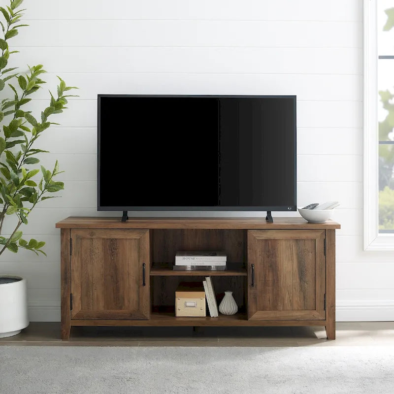 Meuble TV avec portes rainurées de 58 pouces Middlebrook Wind Gap
