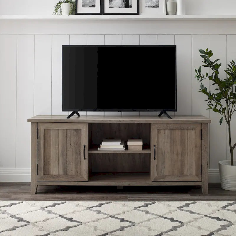 Meuble TV avec portes rainurées de 58 pouces Middlebrook Wind Gap
