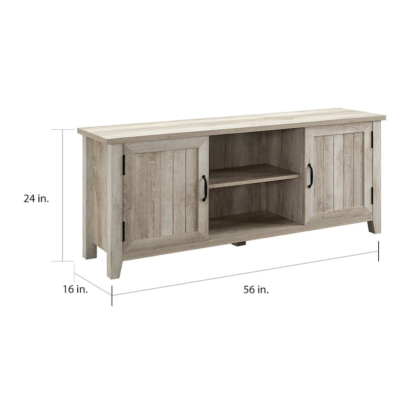Meuble TV avec portes rainurées de 58 pouces Middlebrook Wind Gap