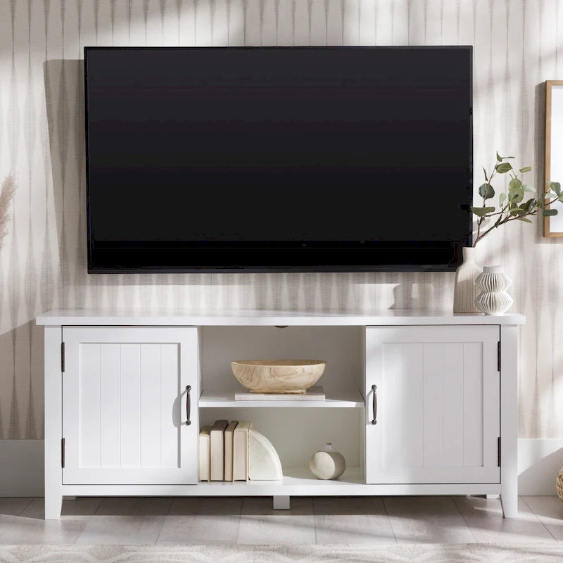 Meuble TV avec portes rainurées de 58 pouces Middlebrook Wind Gap