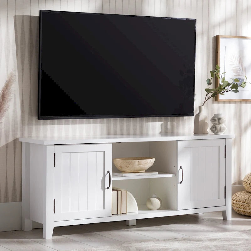 Meuble TV avec portes rainurées de 58 pouces Middlebrook Wind Gap