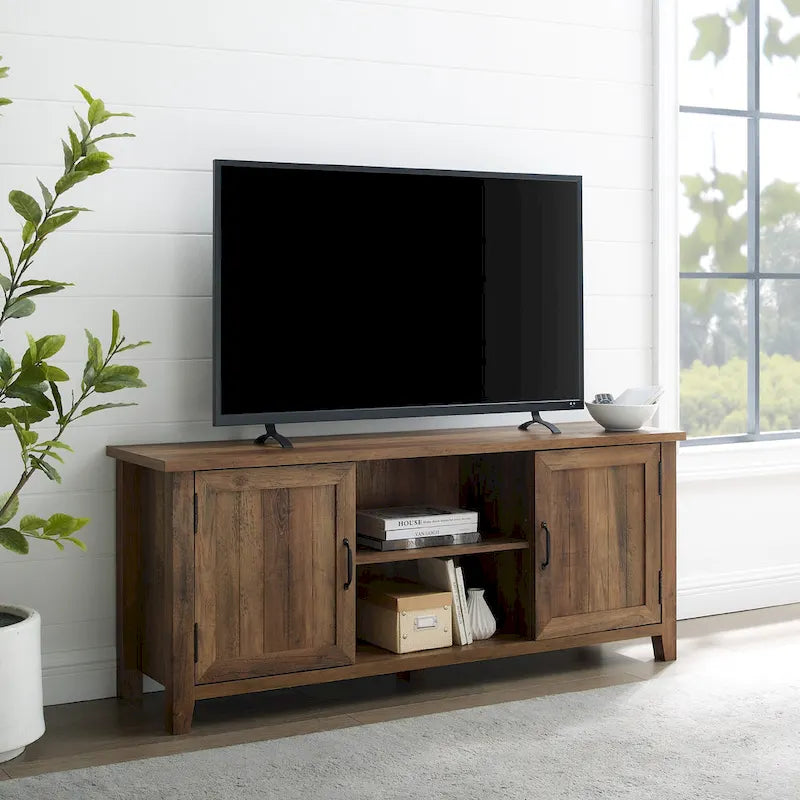 Meuble TV avec portes rainurées de 58 pouces Middlebrook Wind Gap