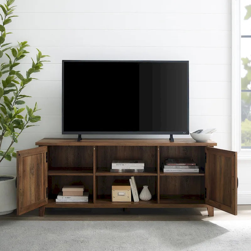 Meuble TV avec portes rainurées de 58 pouces Middlebrook Wind Gap
