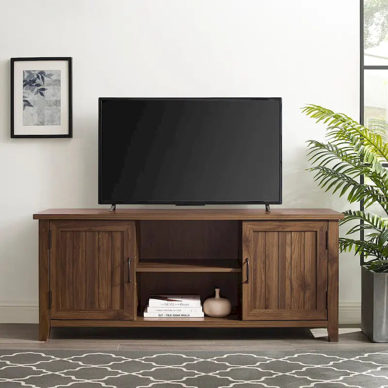 Meuble TV avec portes rainurées de 58 pouces Middlebrook Wind Gap