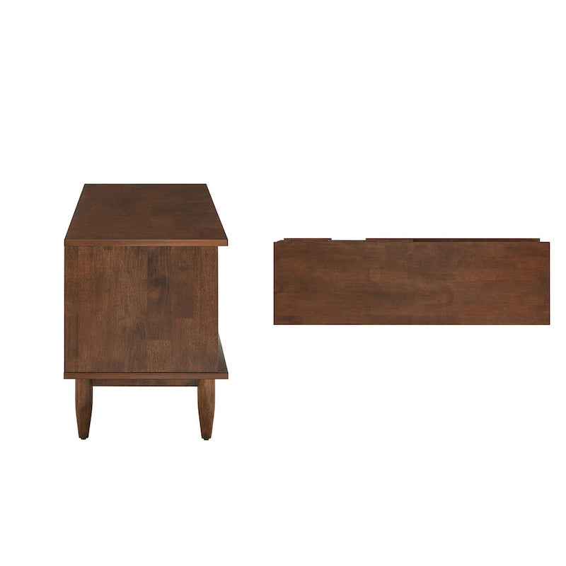 Meuble TV Bardolino Mid-Century en bois à 2 tiroirs - 150 cm
