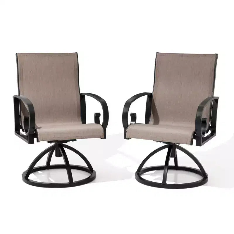 Crestlive Products Lot de 2 chaises de patio pivotantes d'extérieur, chaises de salle à manger de patio avec tissu respirant Sunbrella