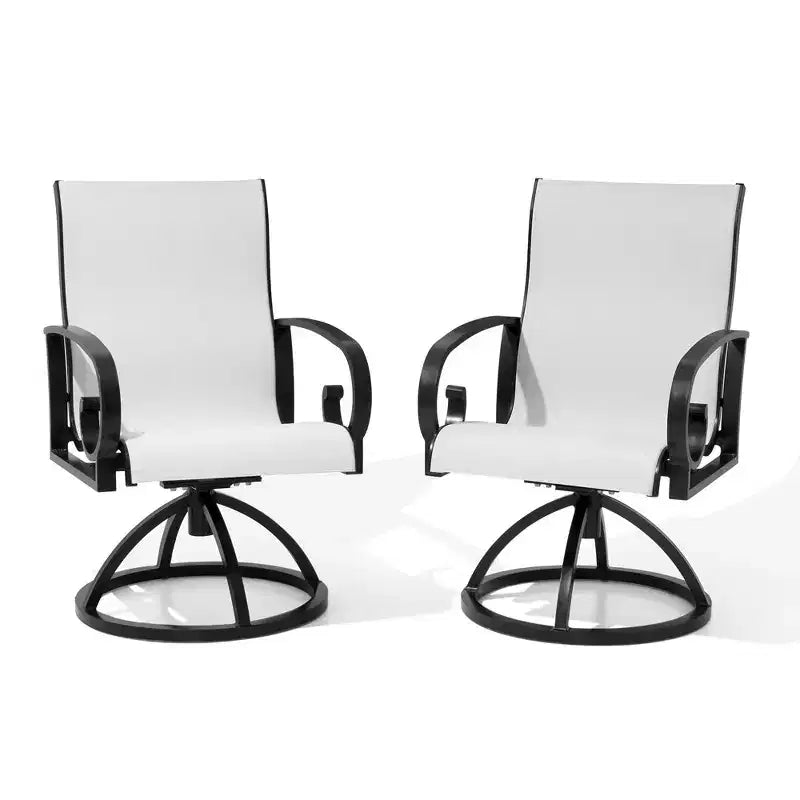Crestlive Products Lot de 2 chaises de patio pivotantes d'extérieur, chaises de salle à manger de patio avec tissu respirant Sunbrella