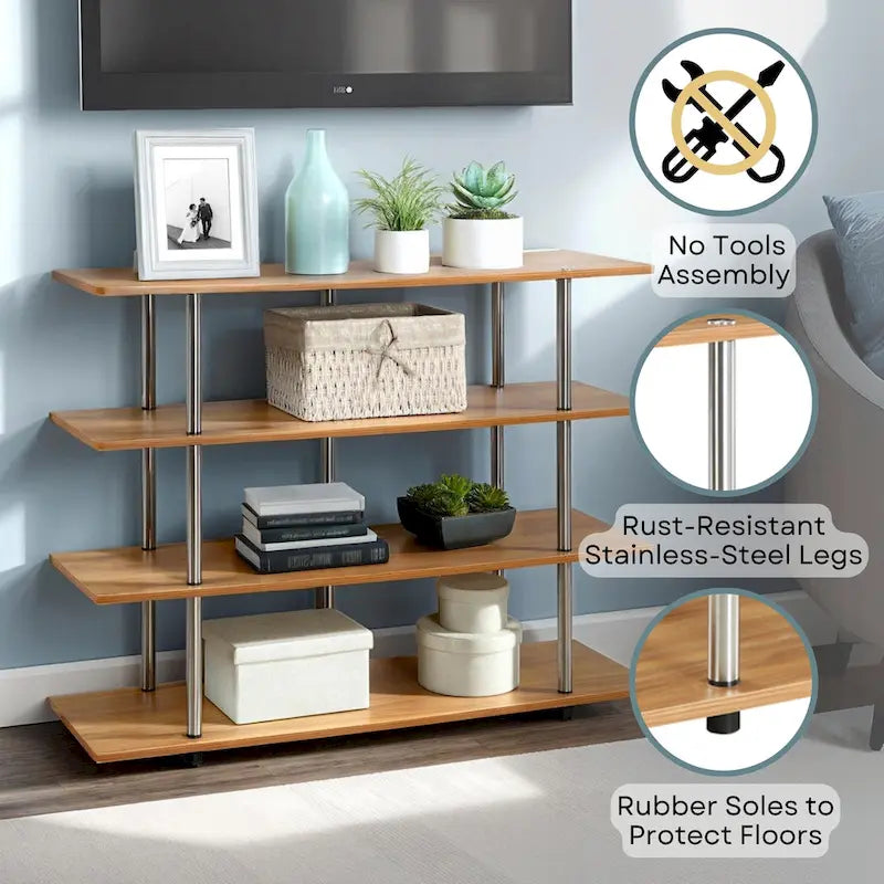 Meuble TV 4 étagères grand modèle 139,7 cm Designs2Go XL de Convenience Concepts