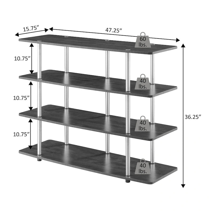 Meuble TV 4 étagères grand modèle 139,7 cm Designs2Go XL de Convenience Concepts