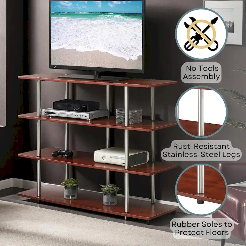 Meuble TV 4 étagères grand modèle 139,7 cm Designs2Go XL de Convenience Concepts