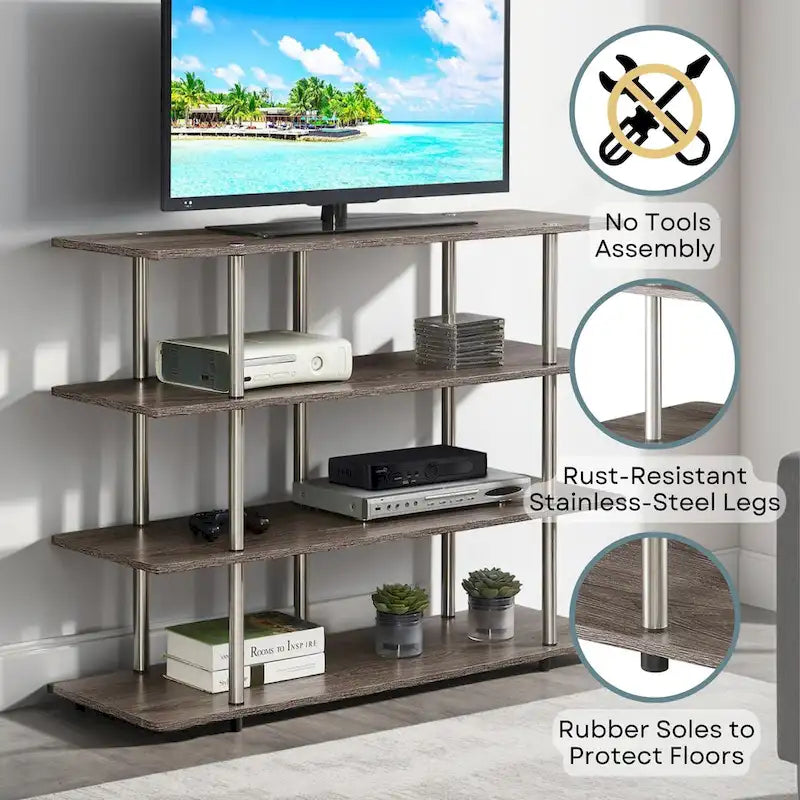 Meuble TV 4 étagères grand modèle 139,7 cm Designs2Go XL de Convenience Concepts