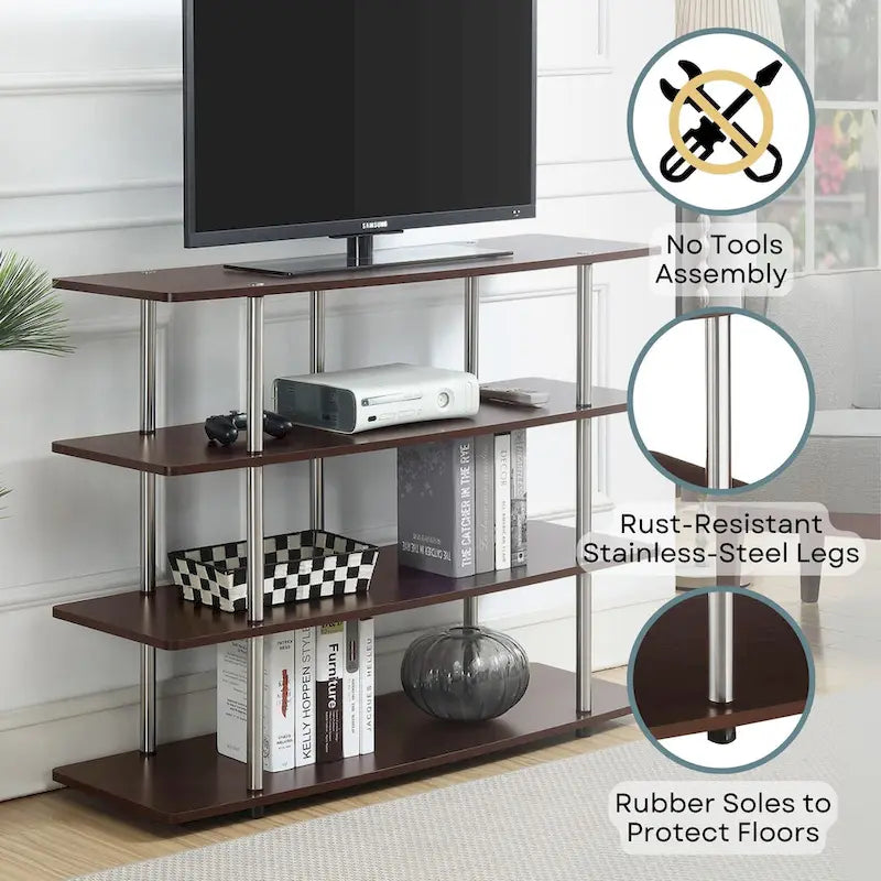 Meuble TV 4 étagères grand modèle 139,7 cm Designs2Go XL de Convenience Concepts