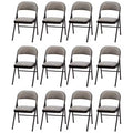 MECO Sudden Comfort Deluxe Padded Folding Chairs Dining Chairs Set, Ideal for Indoor Special Occasions or Outdoor Events, Black (12 Pack)
