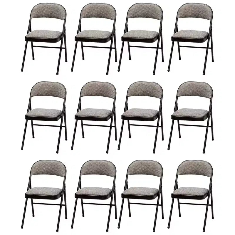 MECO Sudden Comfort Deluxe Padded Folding Chairs Dining Chairs Set, Ideal for Indoor Special Occasions or Outdoor Events, Black (12 Pack)
