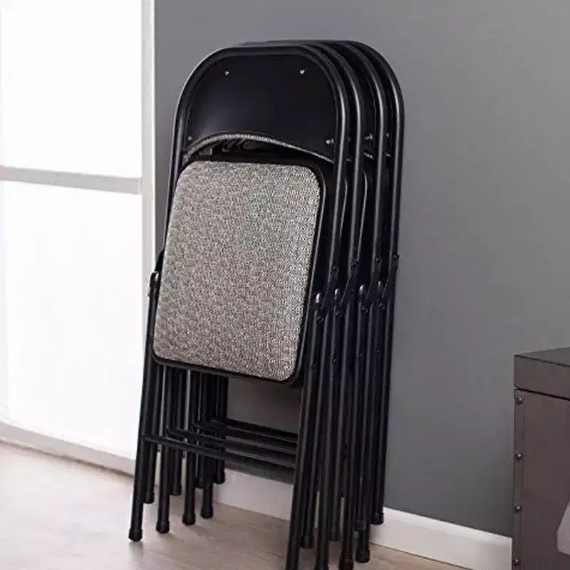 MECO Sudden Comfort Deluxe Chaises Pliantes Rembourrées, Lot de Chaises de Salle à Manger, Idéales pour les Occasions Spéciales en Intérieur ou les Événements en Extérieur, Noir (Lot de 12)